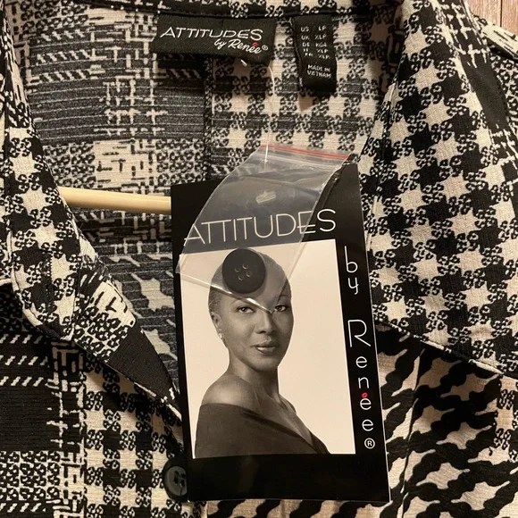 Attitudes by Renee Monochrome Patchwork Dress - Picture 3 of 7